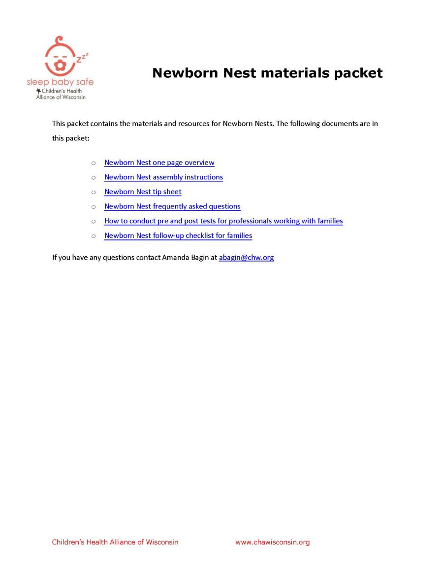 Newborn Nest Materials Packet