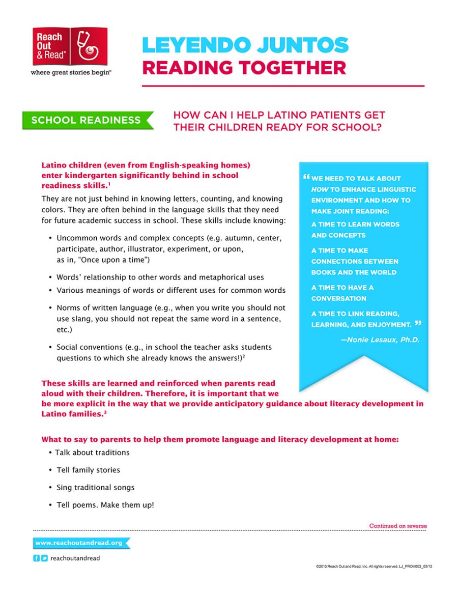 Leyendo Juntos (Reading Together) Latino School-Readiness